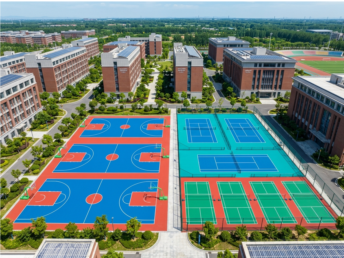 福州市硅PU球场混合型塑胶跑道 - 厂家